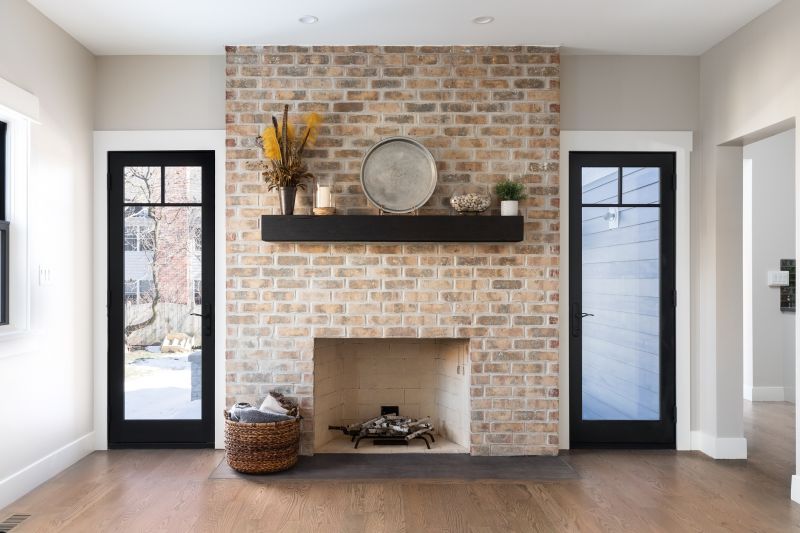 Custom brick fireplace design